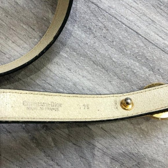 Dior Art Deco Brown Leather w Gold Buckle